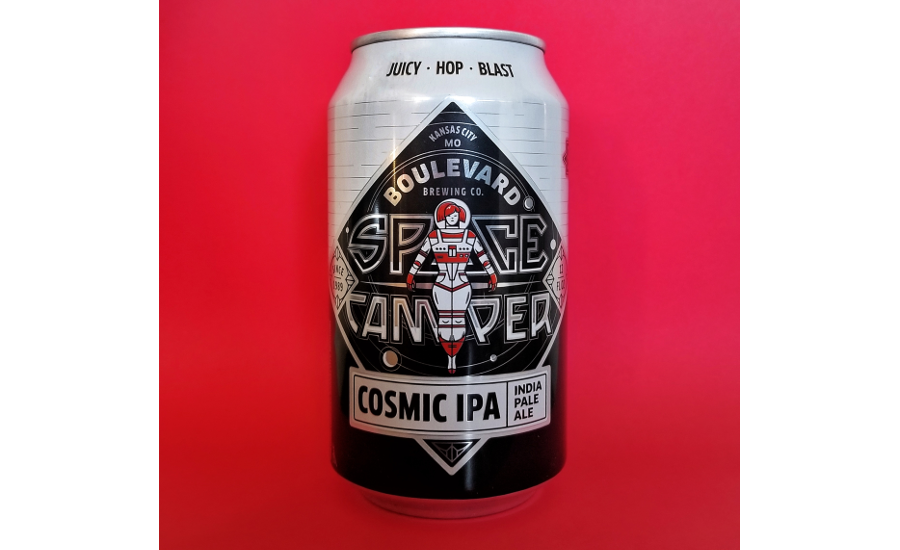SPACE CAMPER COSMIC  ALUMINUM CHEAP BEER CAN CAN EMPTY DOW